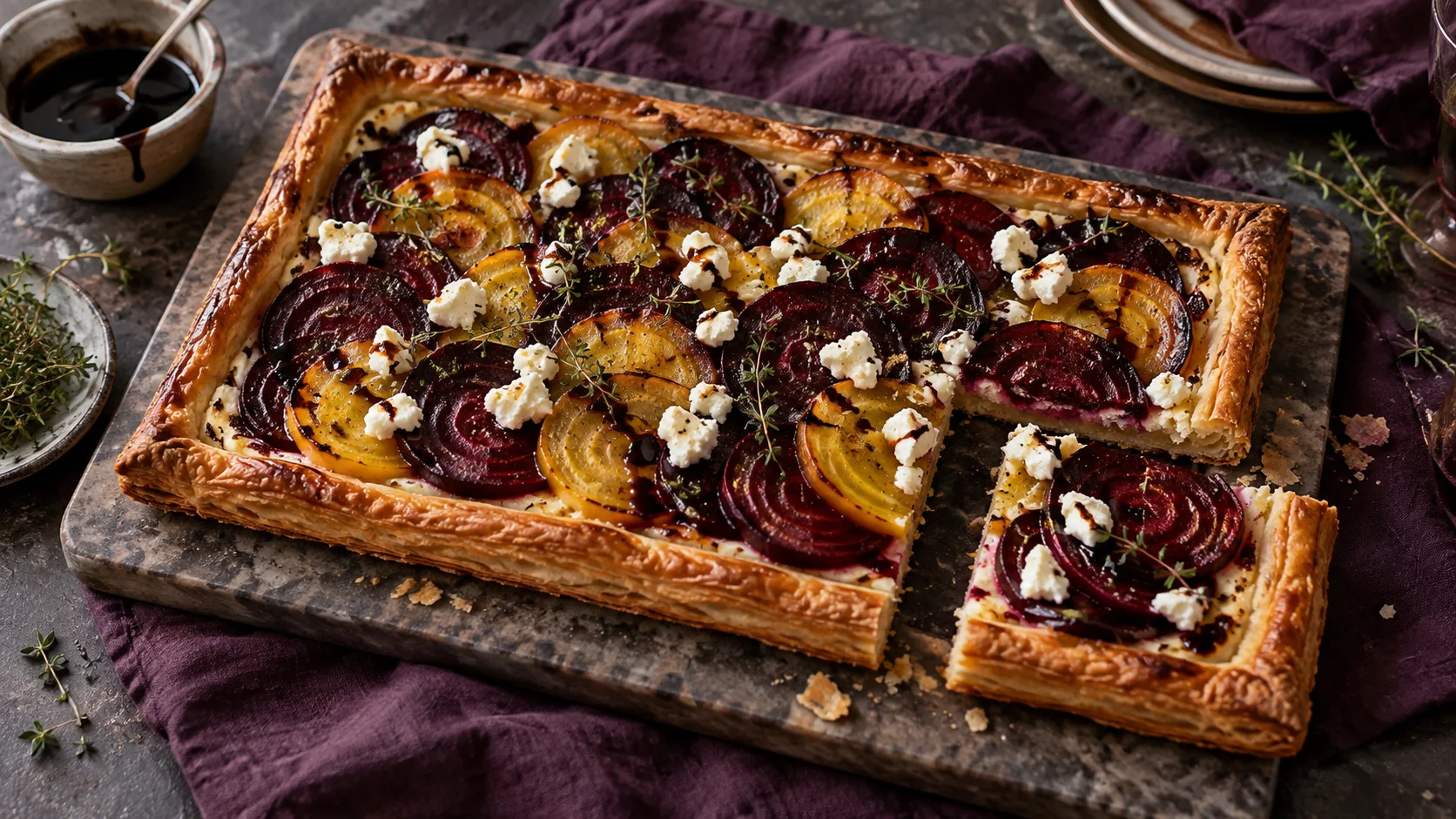 Beetroot and Goat Cheese Tart