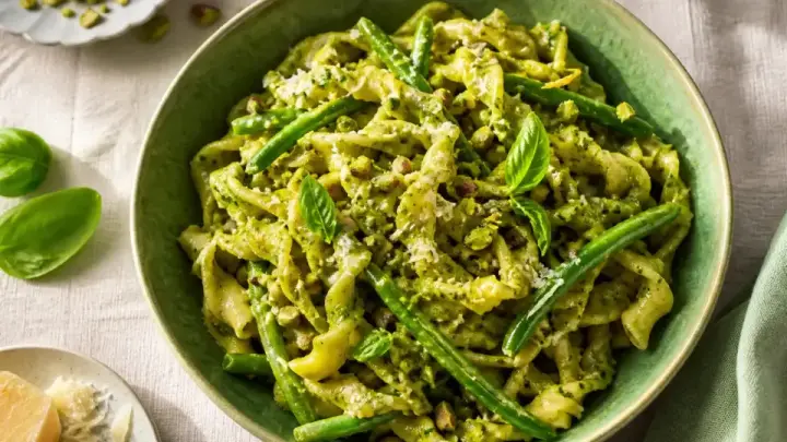 Pistachio Pesto with Green Beans