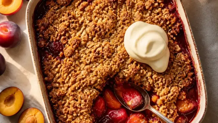 Cardamom Plum Crumble